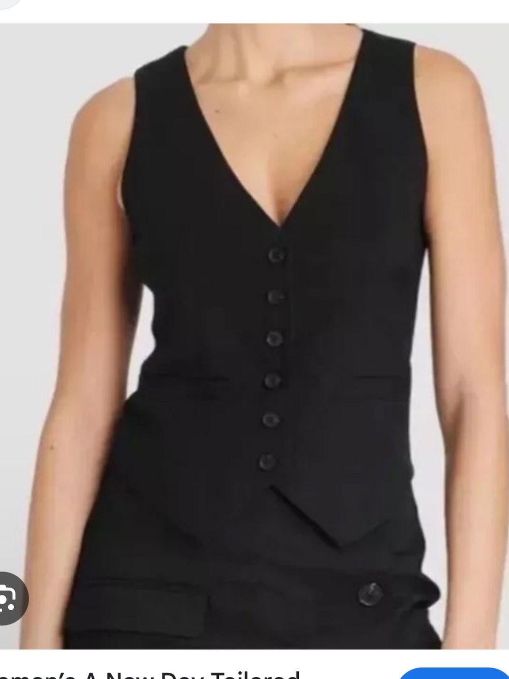 a new day Black Tailored Button Front Vest
